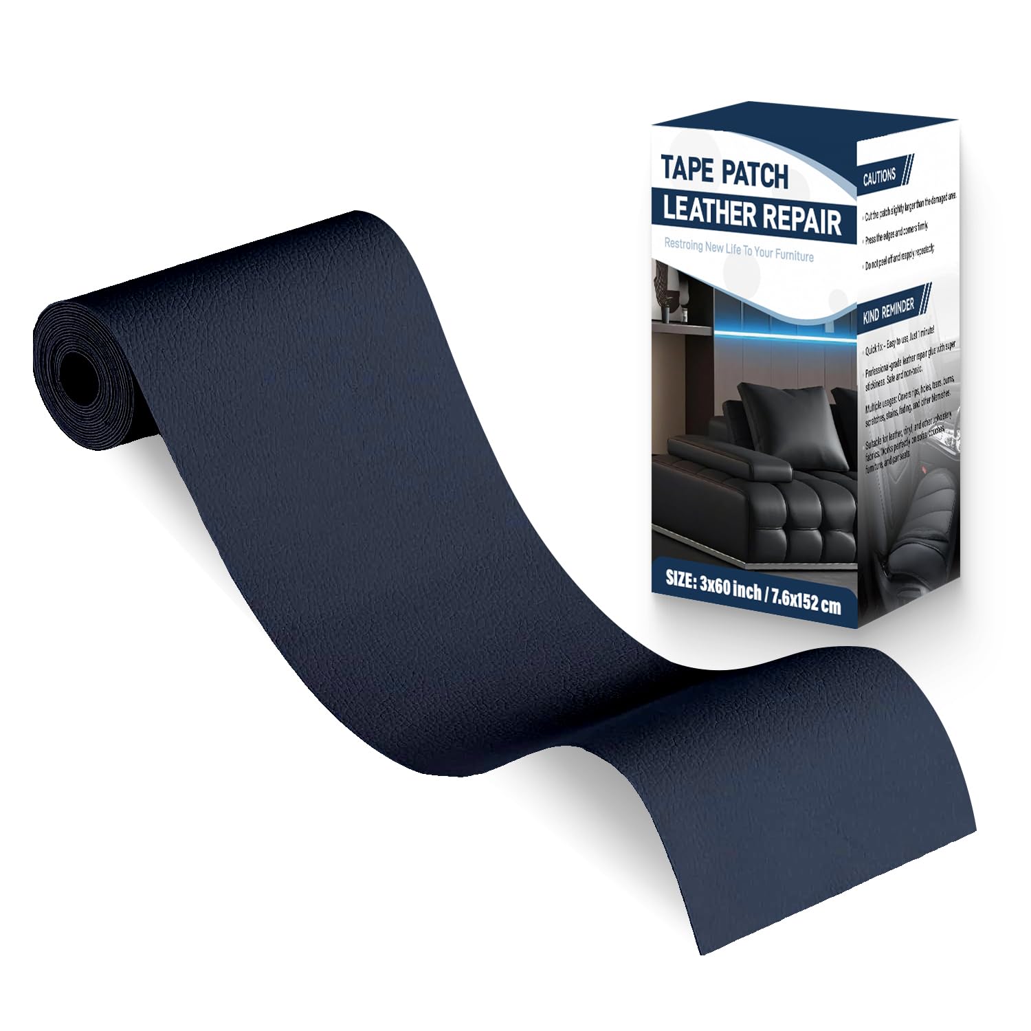 Zenyao Leather Repair Patch for Furniture - Self Adhesive Leather Repair Tape Kit, Vinyl Repair Patch, Ideal for Car Seats Couch Sofa Office Chair,