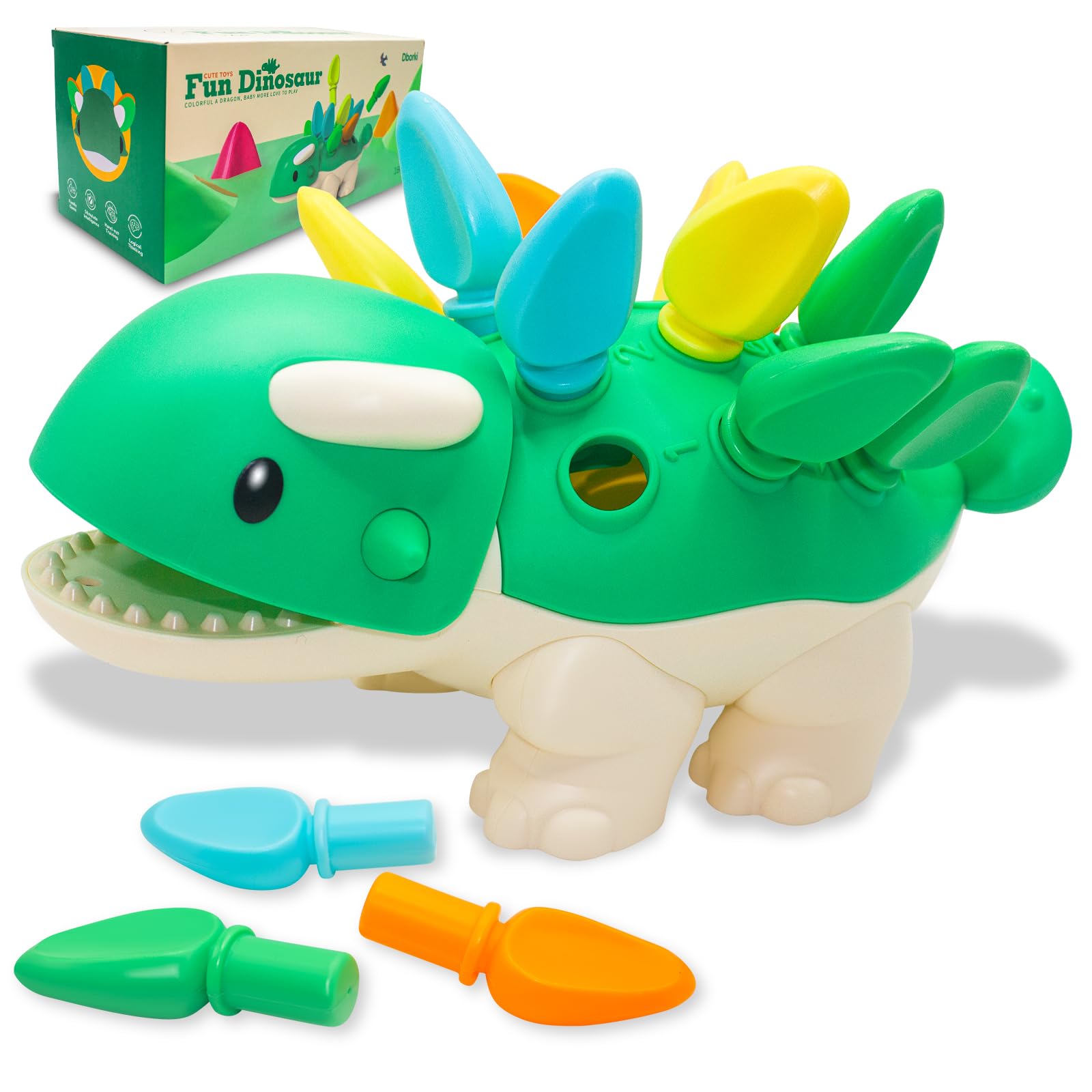 Toddler Montessori Toys Educational Dinosaur Game Learning Activities - Gifts for 18 Month Age 1 2 3 4 One Year Old Boy Girl Kid Birthday - Baby Sensory Fine Motor Skills Developmental Toys