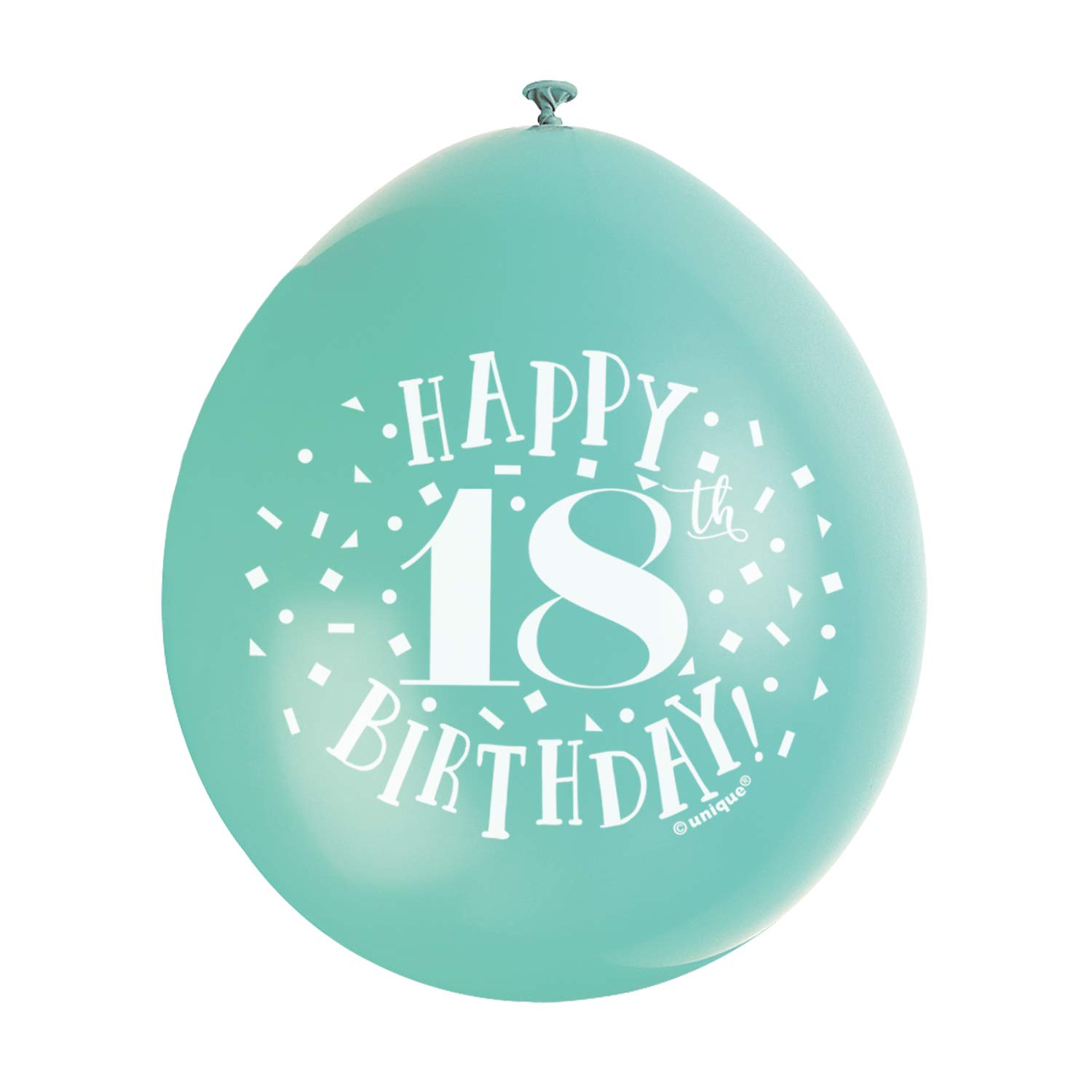 Unique Happy 18th Birthday Assorted Colors Latex Balloons (22cm) Pack of 10 - Festive & Fun Party Decorations, Green
