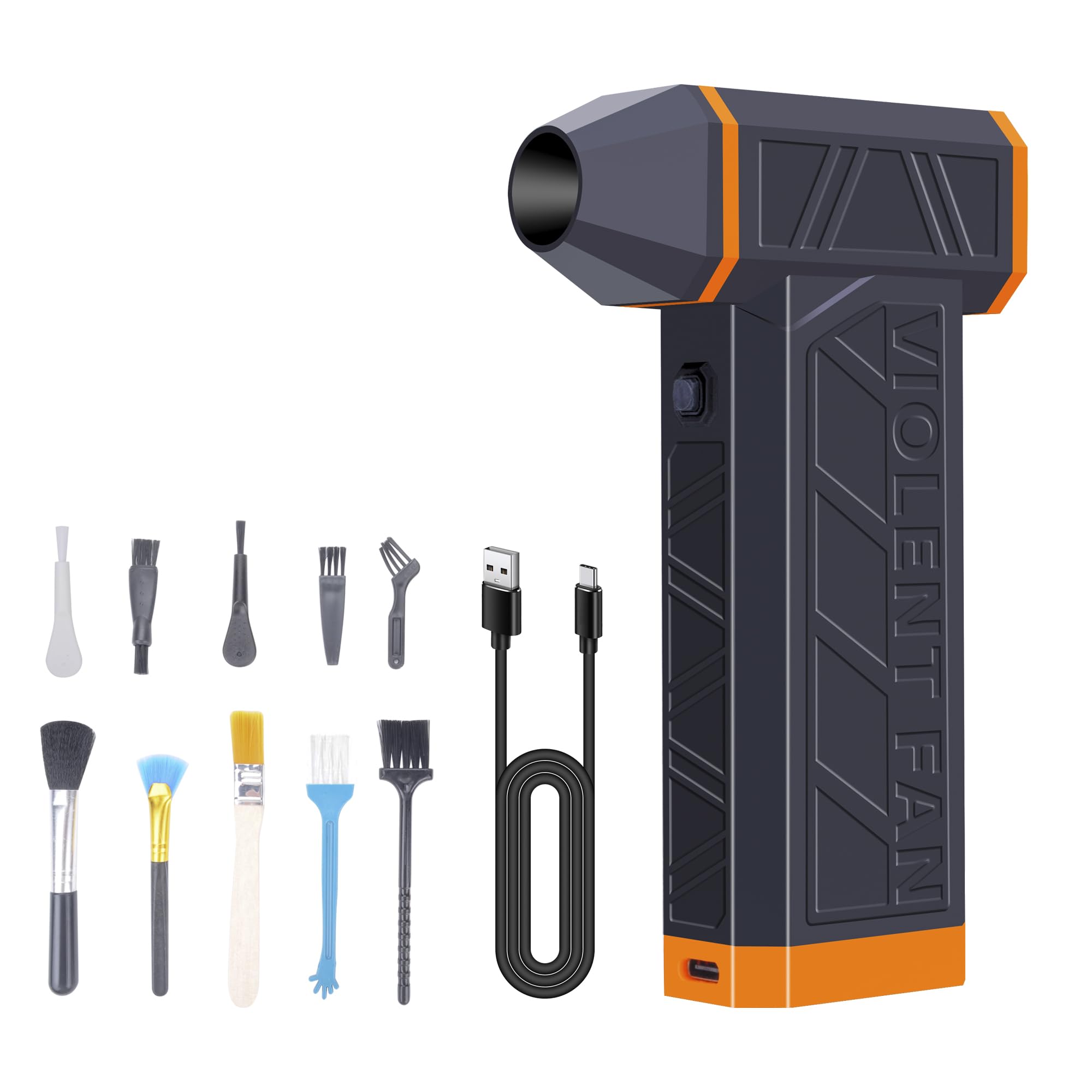 Compressed Air Duster 300000RPM Turbo Fan Air Blower Air Blower Knob Variable Speed,Dust Blower PC,Car Dryer Air Blower,Jet Fan can Reusable for PC,Keyboard,Car, Home, Outdoors Camping 8000mAh