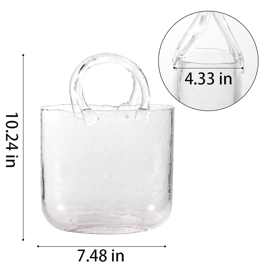 Amazon.co.jp: 花瓶ハンドバッグ, ハンドルデザインのガラス