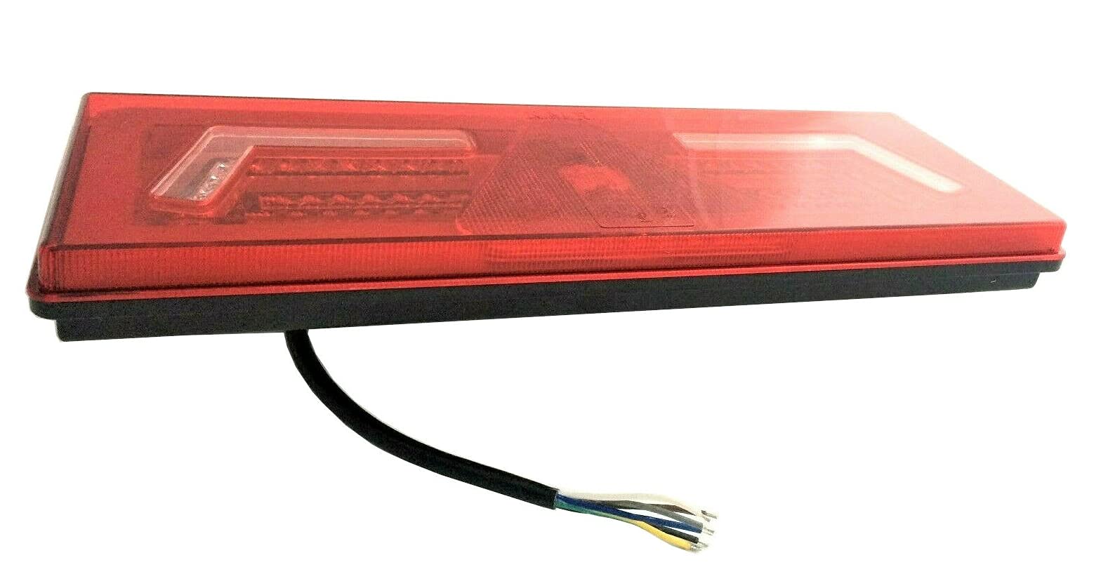 LED Rückleuchten Set 12V 24V mit Neon-Effekt 96/106 LED – 2x Rücklicht für LKW Schlepper Traktor Bagger – E9, Kombileuchte mit Rückfahrlicht & Nebelschluss (96 LED - Neon-Effekt-Licht)