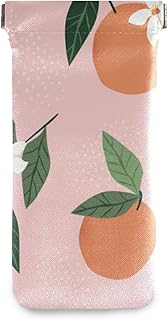 susiyo Tropical Oranges Glasses Case Portable Microfiber PU Leather Soft Sunglasses Bag Eyeglasses Pouch Holder Squeeze Top for Women Men