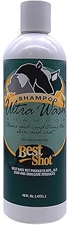 Best Shot Ultra Wash Shampoo with Pet Coat Release Technology, Coat and Skincare Product for Dogs, Horses, and Cats, Soap-Free, Quick-Rinsing, 16 Ounces Bottle