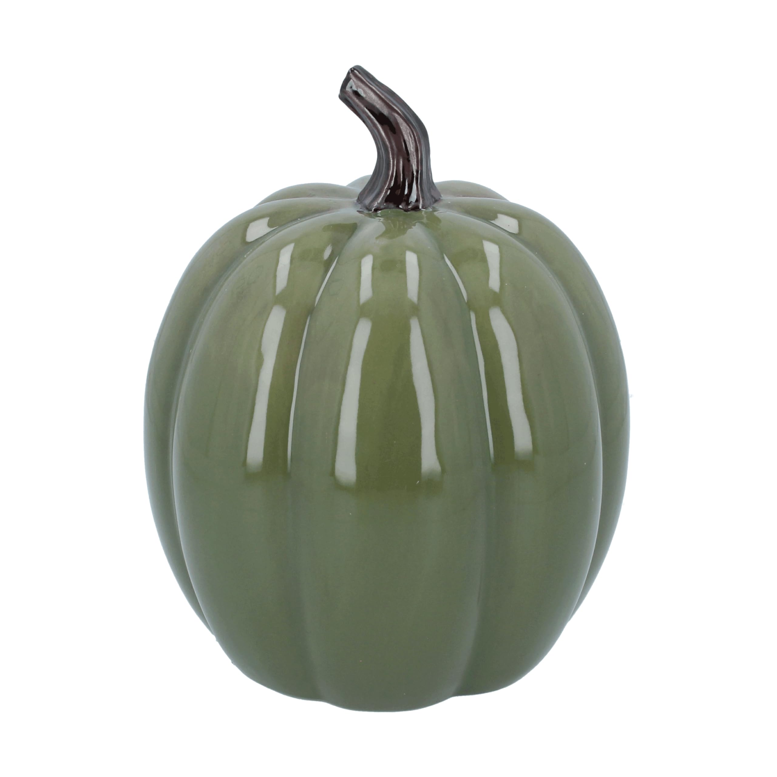 Gisela Graham Green Ceramic Pumpkin Ornament