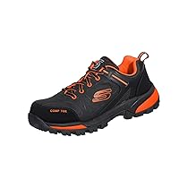 Skechers Stivali da uomo Gatlon Strigax, Nero Arancione Pelle Sintetica Tessile, 42 EU