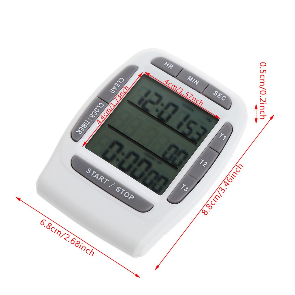 Minuteur à écran LCD, 3 canaux, 99 heures