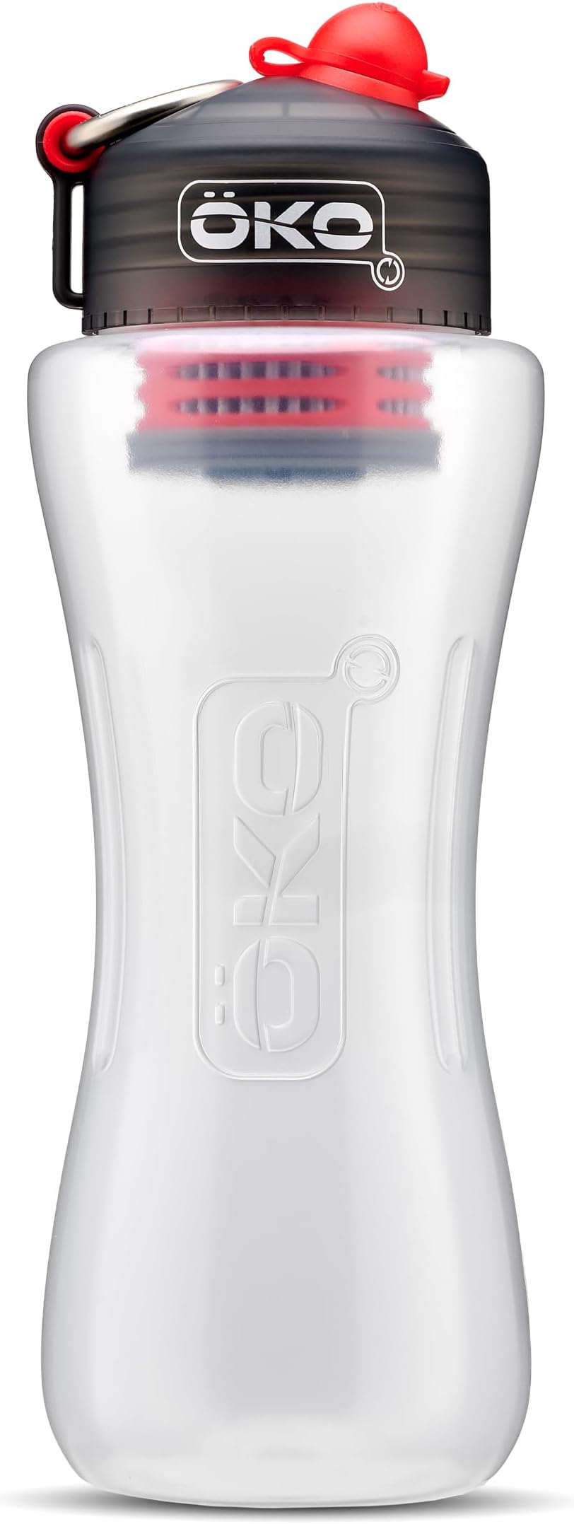 OKO H2O Purification Water Bottle with Advanced Filtration, Portable Water Filter Bottle for Travel, Hiking & On the Go, BPA-Free Reusable Bottle, Long Lasting 100 Gallon Filter, 33.8 Oz