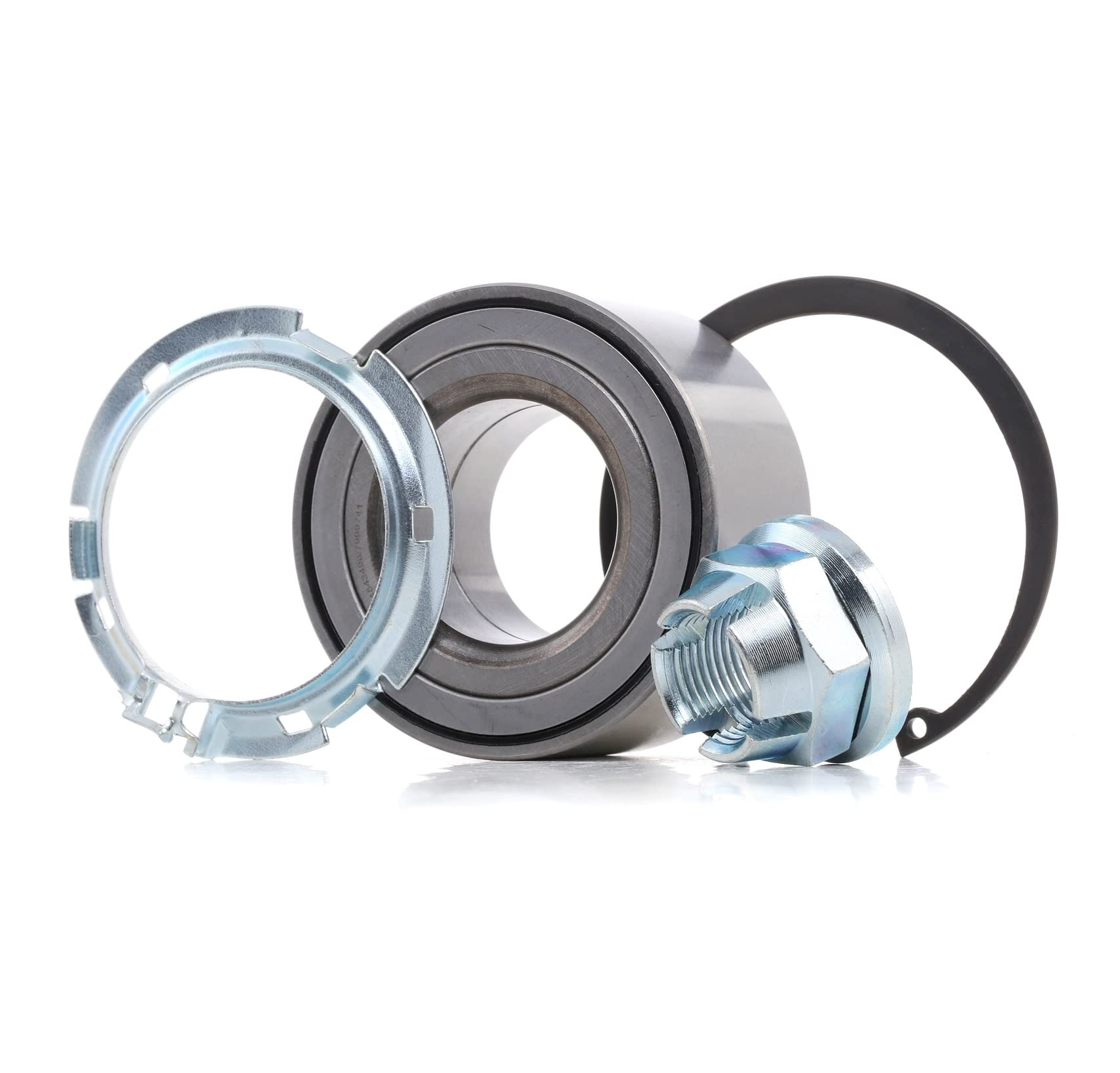 RIDEX 654W0132 Kit cuscinetto ruota Anteriore Sinistra Anteriore Destra Anteriore bilaterale con dado con anello sicurezza con anello sensore magnetico integrato con sensore ABS integrato