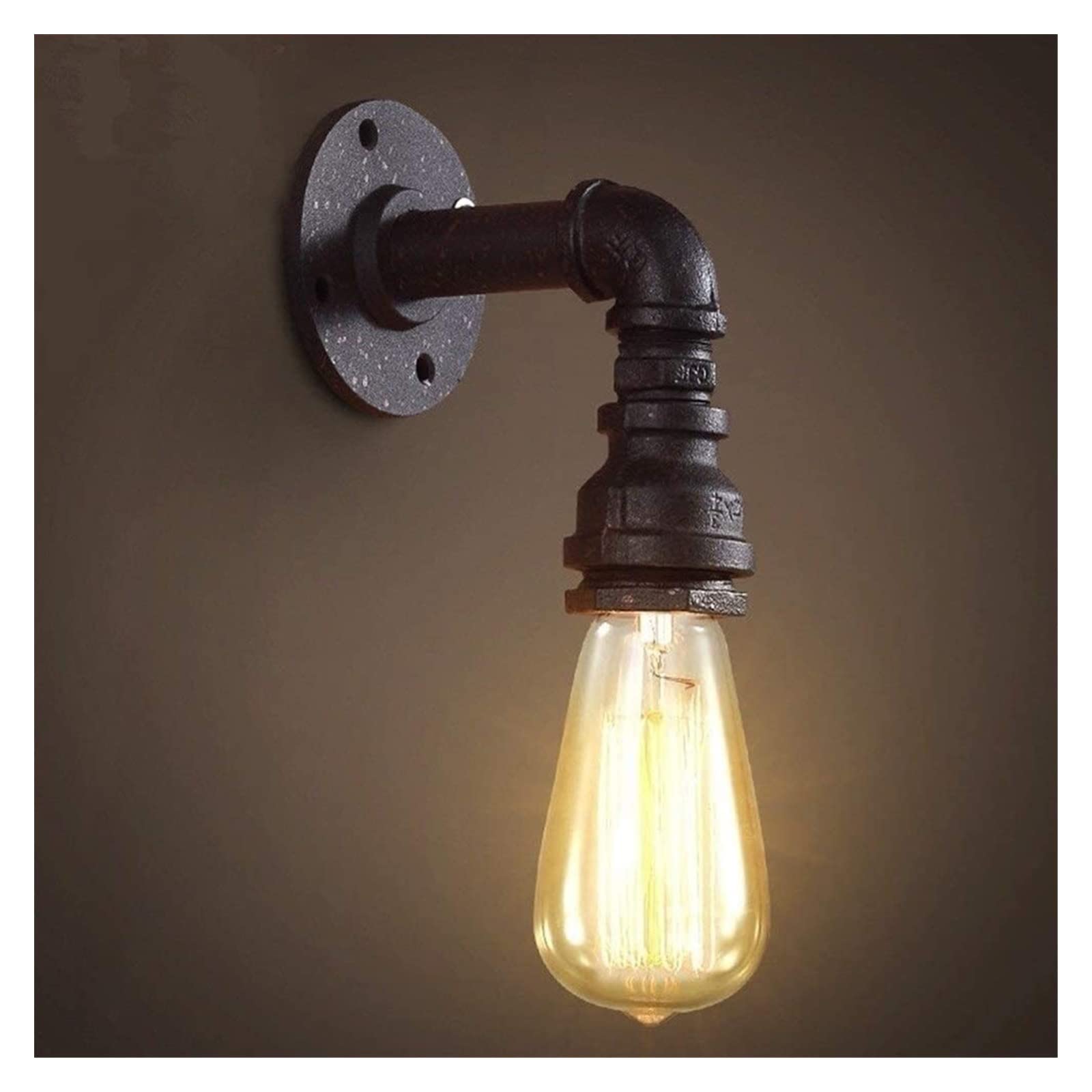 NHPJFDC Vintage Industrial Wall Lamp Sconce - Retro Water Pipe Fixture for Cafe, Bar, Aisle & Balcony - E27 Base Lighting Design