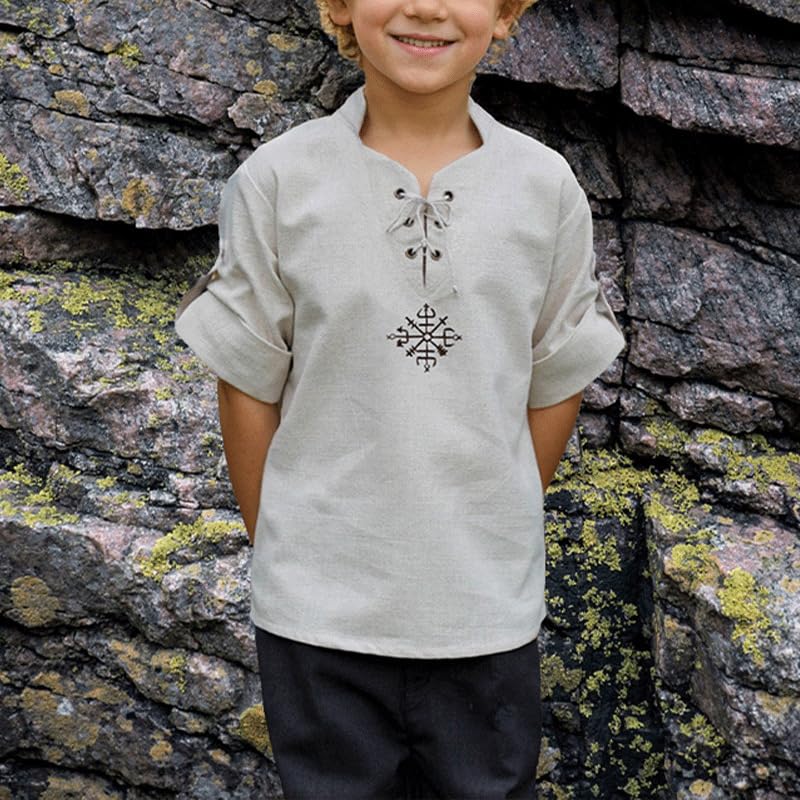 Camisa medieval para niños estilo renacentista vikingo miniatura 2