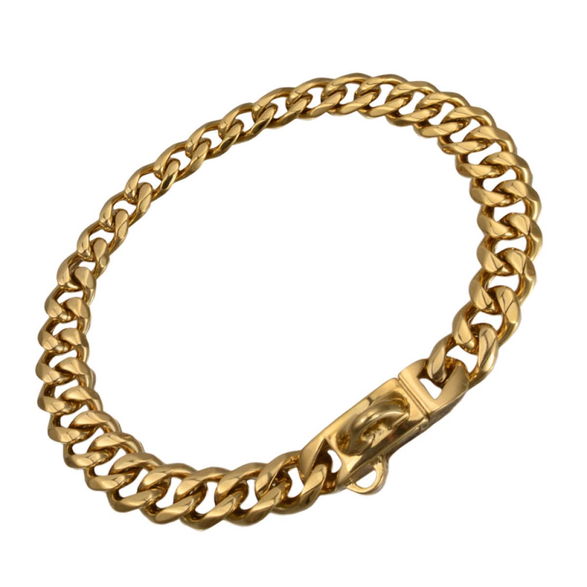 Collier pour Chien Résistant à l'usure en Acier Inoxydable Or | Facile à Mettre Retirer, Protège le Cou, Nettoyage Simple, Usage Pratique