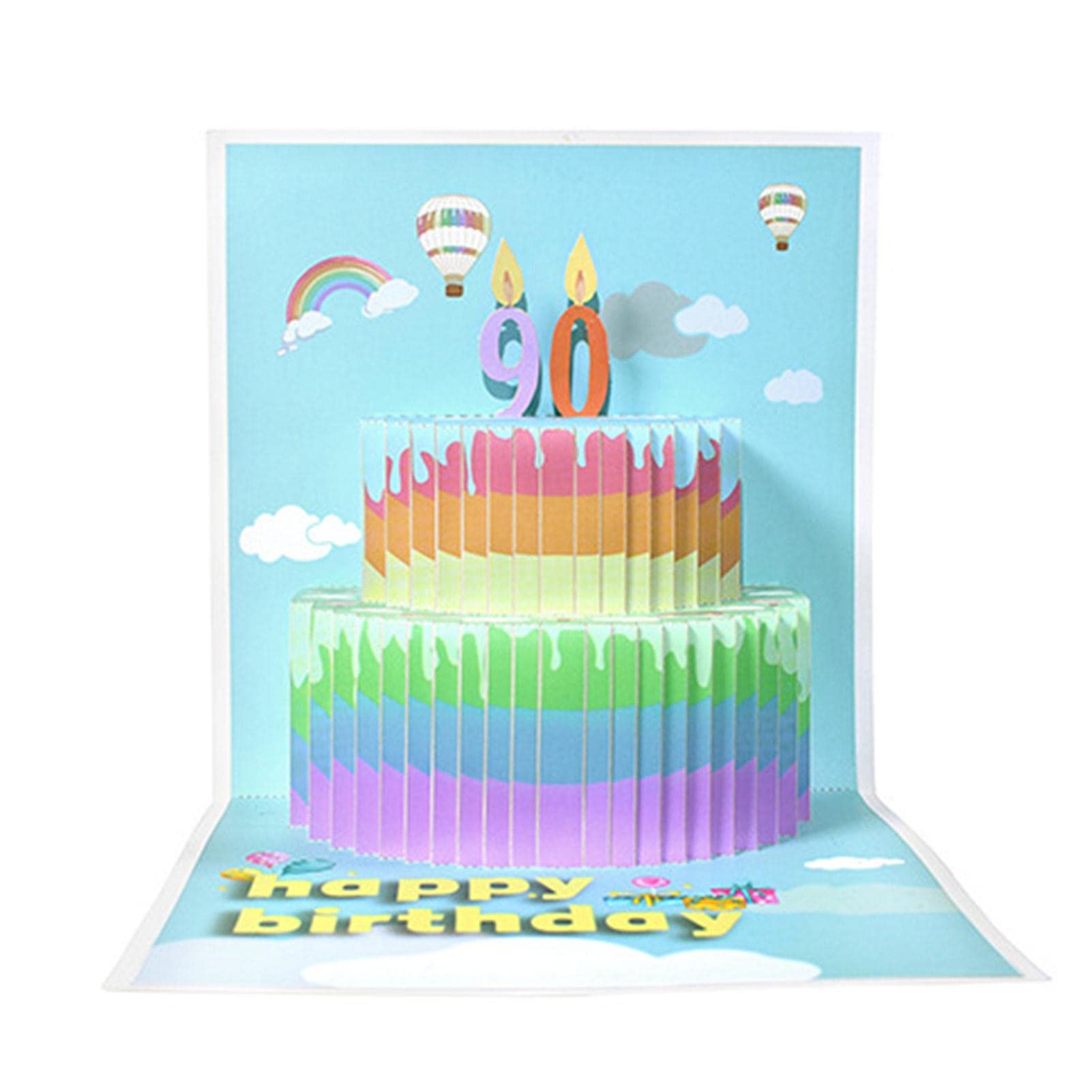 Biglietto di auguri di buon compleanno personalizzato con arcobaleno luminoso - Personalizza con qualsiasi testo - Italia