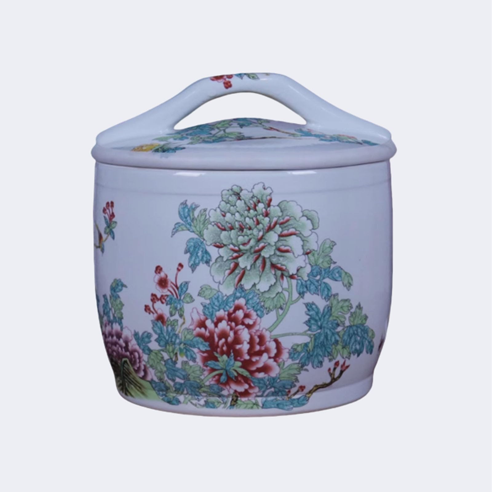 Ixtregzjkm A Chinese Rice Jar, Ceramic Rice Storage Jar With Lid, Large Capacity Porcelain Jar, Irtight Food Container, Ceramic Rice Container, Sugar Dispenser For Rice, Grain, Flour, Te, Kitchen Storage