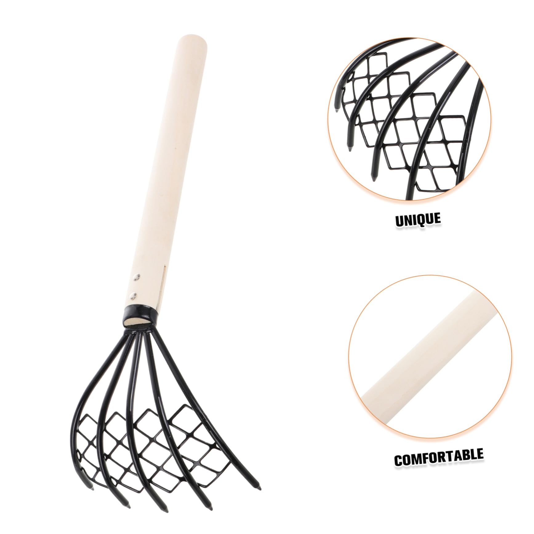 2 Stück Handrechen mit Griff Meeresgrabwerkzeug zum Muscheln und Meeresfrüchte Graben Robustes Eisen Material Leicht Rutschfester Griff für Strand und Garten