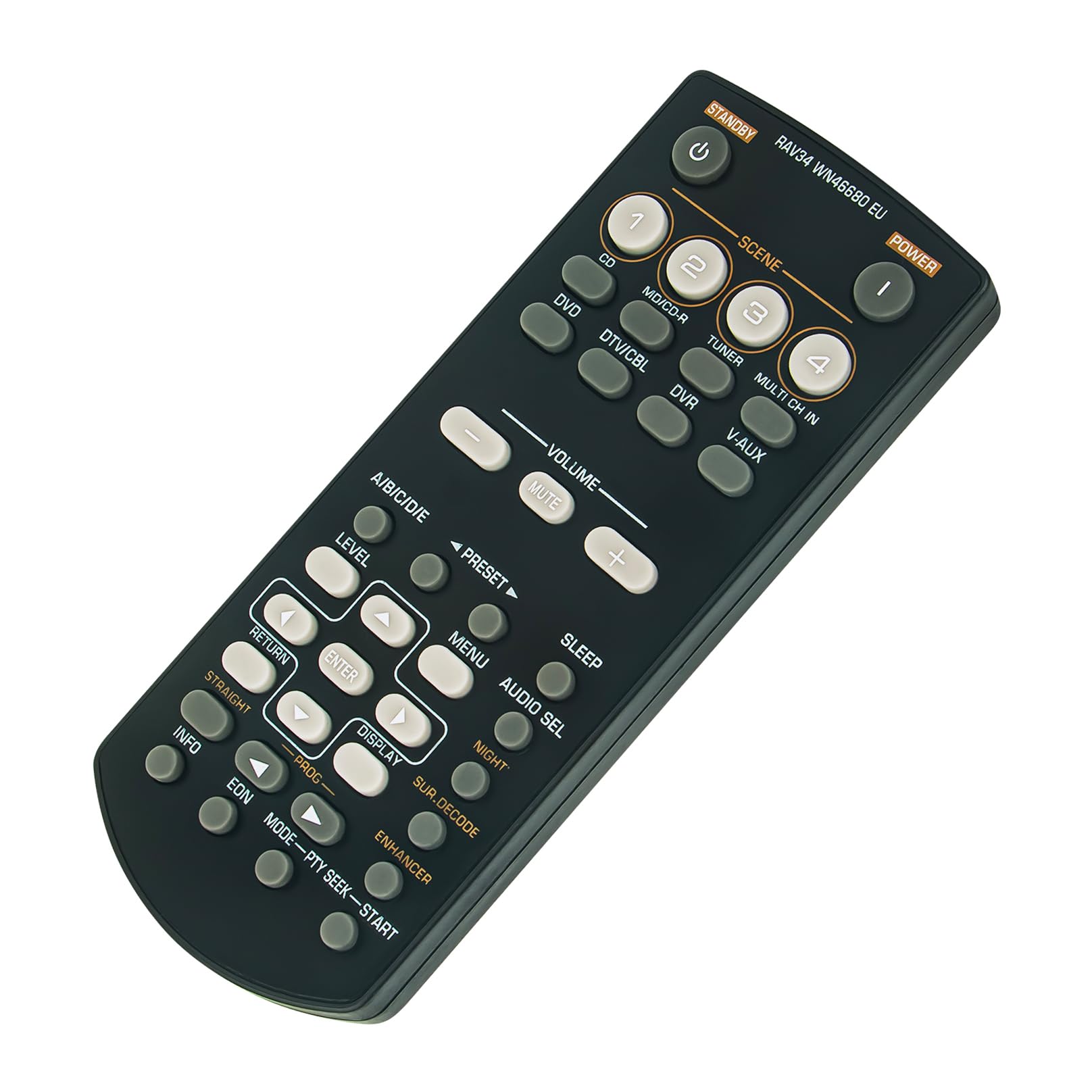 Replacement Remote Control For Yamaha AV Receivers - Compatible With HTR-6140, RX-V463, RX-V563 Models