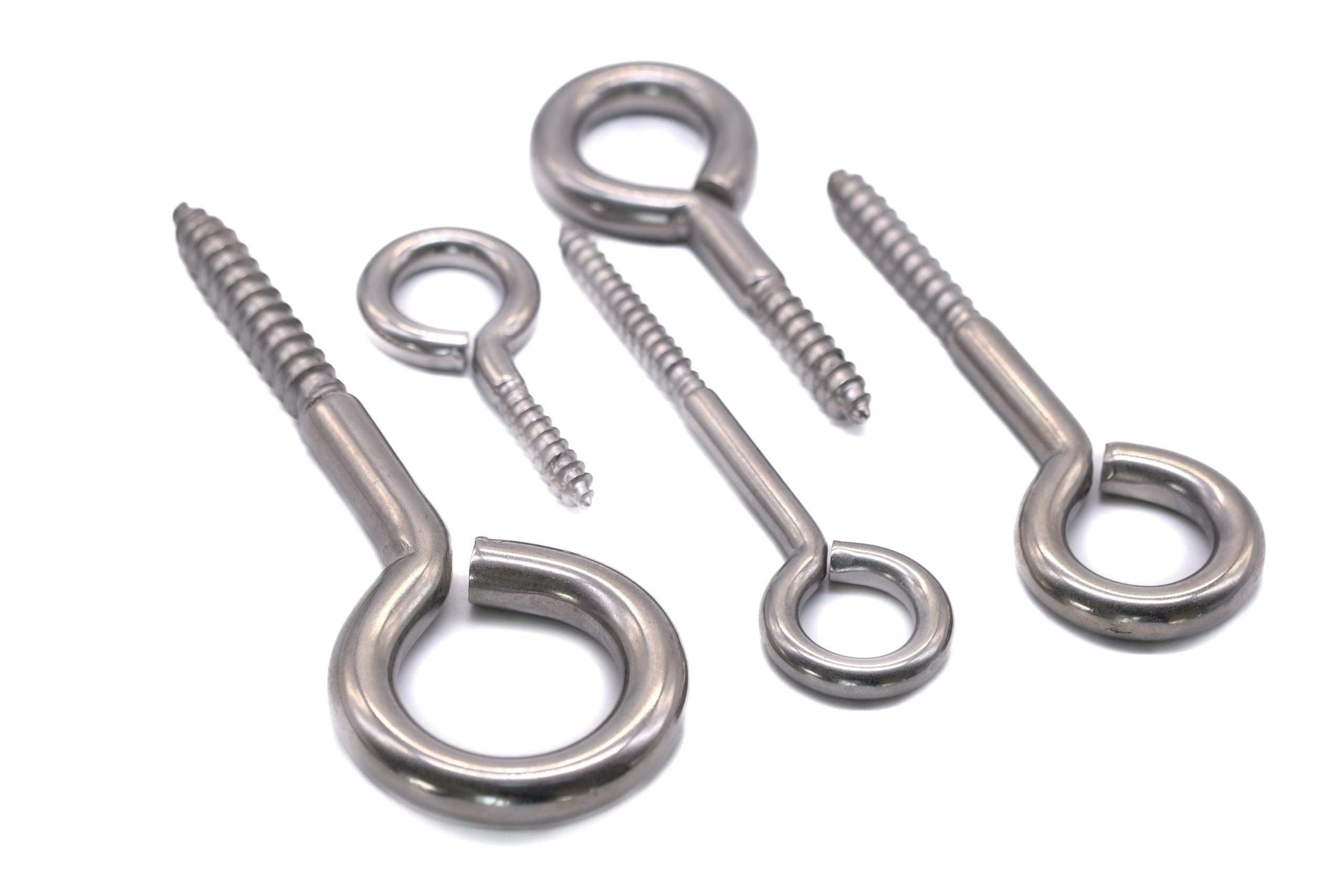 4pcs Stainless steel vine eye wood screw A4 316 Marine grade trellis plants training (10mm x 125mm)