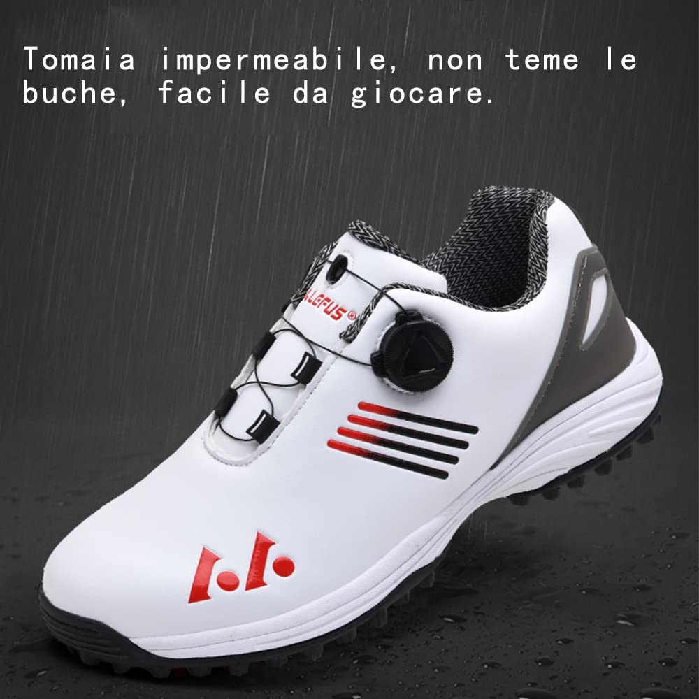 Scarpe da Golf da Uomo Scarpe da Golf da Golf Scarpe da Golf in Pelle da Uomo Scarpe da Uomo Antiscivolo Comfort Traspirante Design con Fibbia Girevole