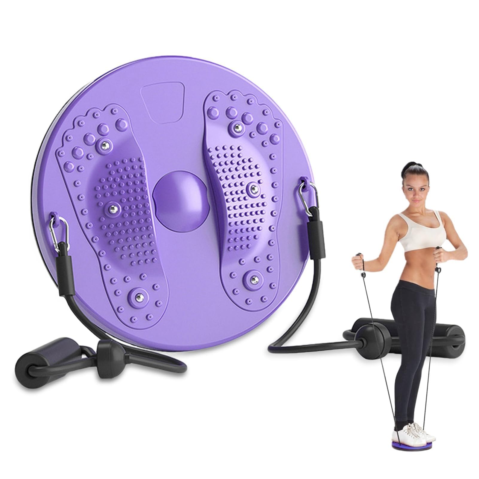Pedana Girevole per Fitness con Fasce di Resistenza, 28 cm