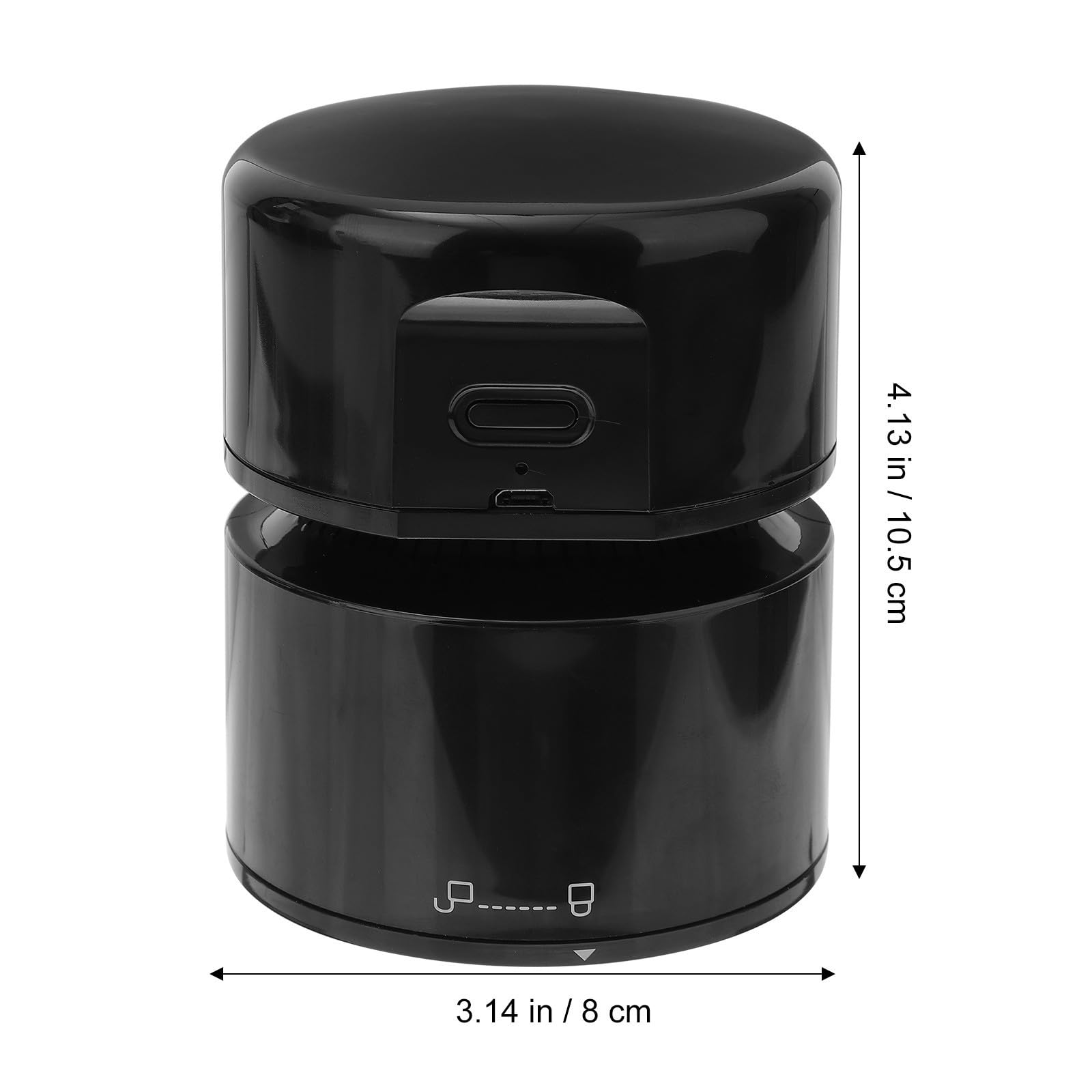 Outanaya Mini Aspiradora Portátil de Escritorio USB Negra, Limpiador de Polvo Rápido y Fácil de Limpiar, Diseño Compacto de Plástico para Hogar y Asiento de Coche