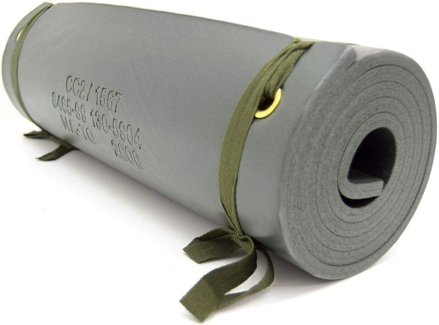 Tapis de couchage en mousse léger et imperméable avec attaches en toile - Compact toutes saisons - Coussin isolant thermique 5 saisons - 190 x 50 cm - Gris - Idéal pour la randonnée en plein air