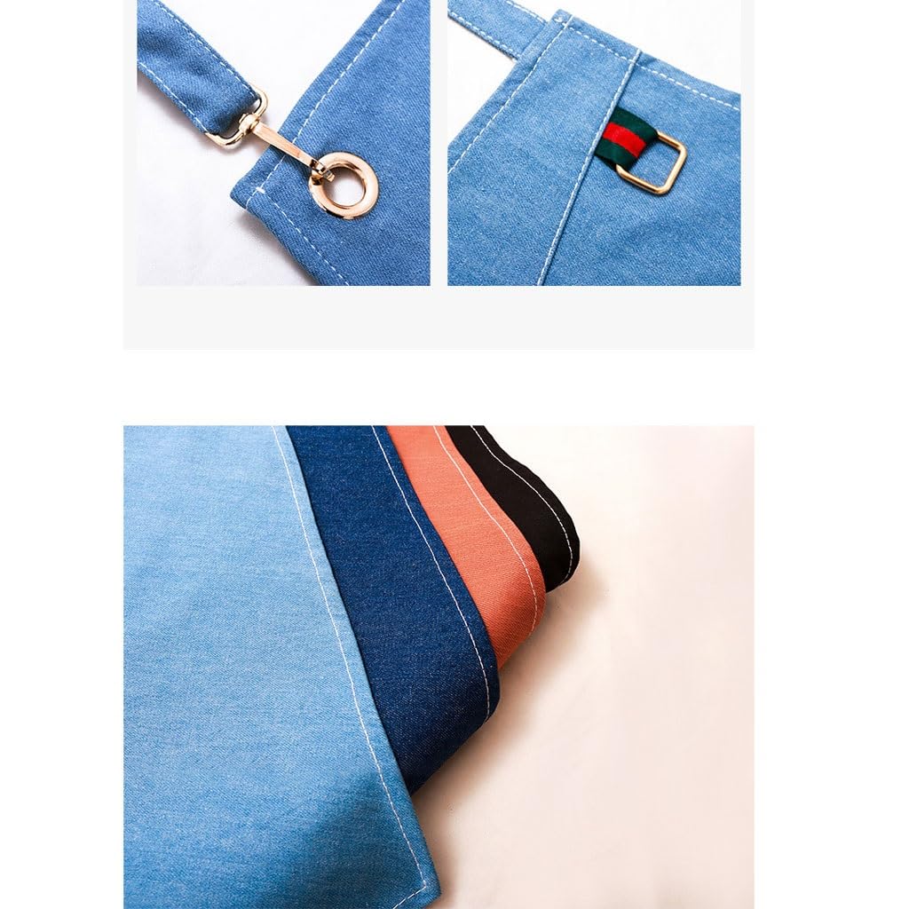 TEESONG Grembiule da Cuoco Grembiule di Jeans for la Cucina di casa, Negozio di tè al Latte, Bar, Pasticceria, Parrucchiere, Manicure, Abiti da Lavoro for Uomini e Donne Grembiuli da Uomo(B)