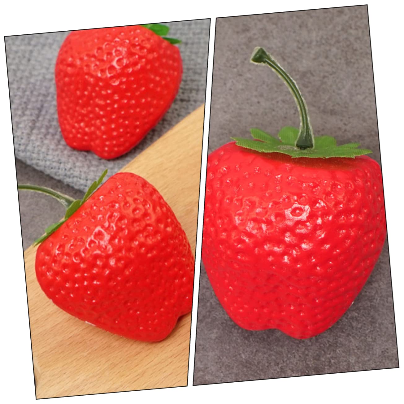 ORFOFE 2pièces Ornements Façade De Fraise Artificielle Modèle De Fraise Simulée pour Décoration Et Photographie