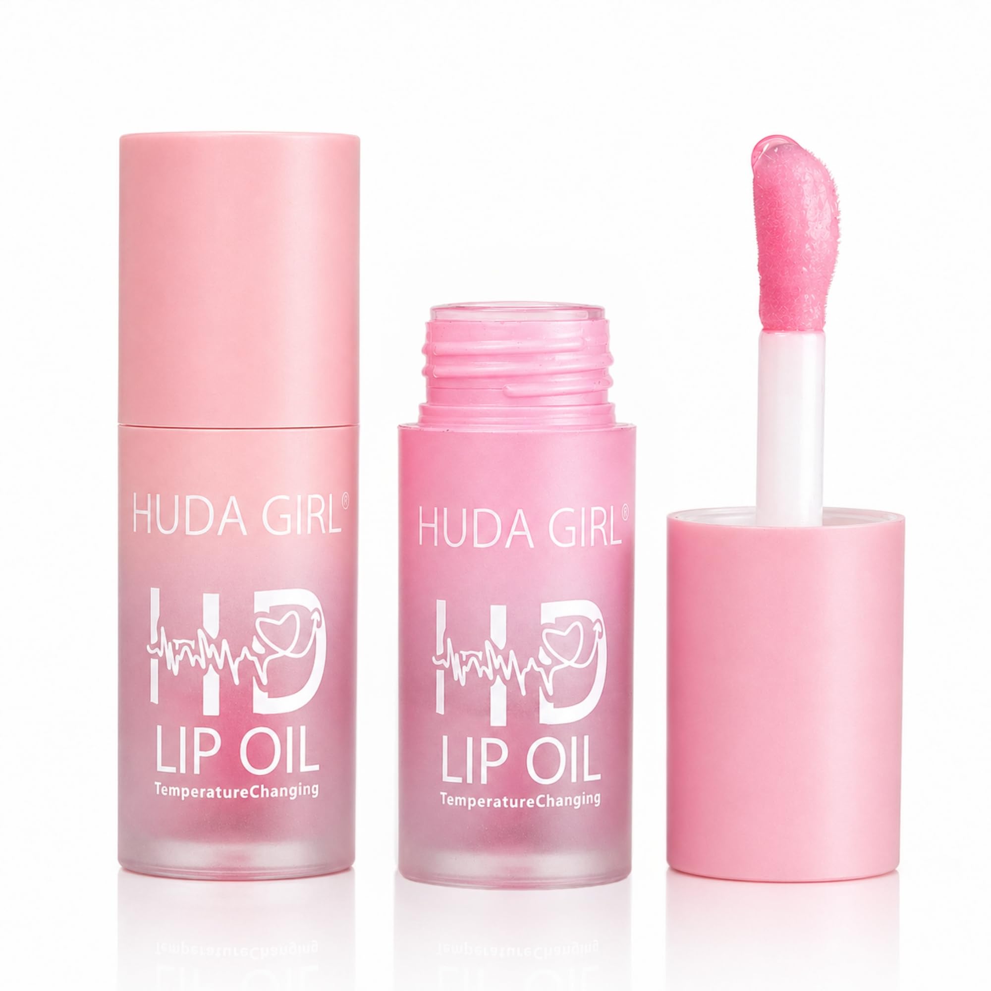 HUDA GIRL Lip Gloss - Temperature Changing, Hydrating & Nourishing Lip Gloss Set, Plump Lips, Long Lasting Lipgloss Waterproof, Perfect LipGloss for Girls (2 pc Swiss Pink)-image-12