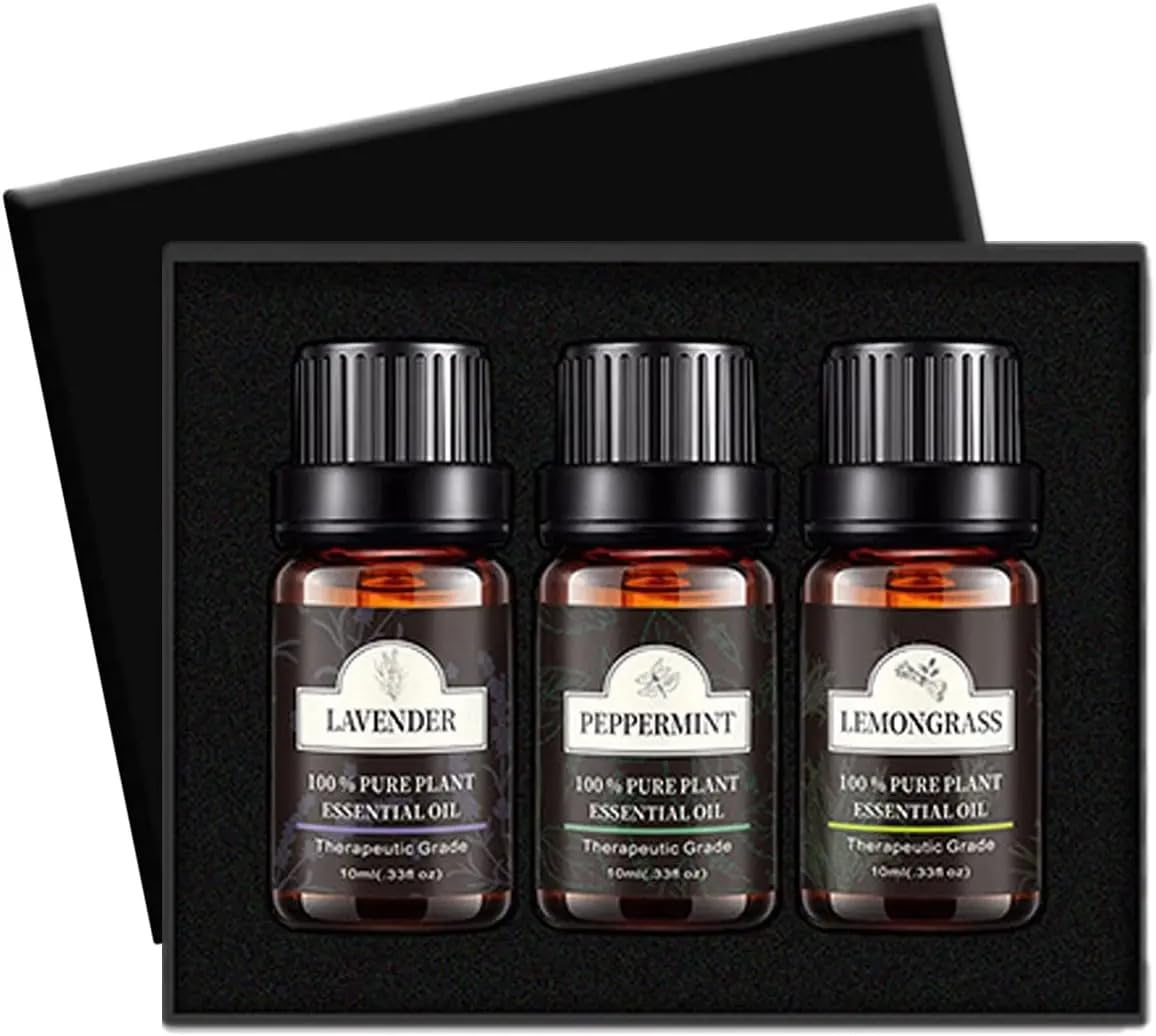DOCOSS Acrylonitrile Butadiene Styrene Essential Oil for Home Fragrance Diffuser, Humidifier| 10ml Bottle|Aroma Oil Pack of 3(Lavender, Peppermint, Lemongrass)