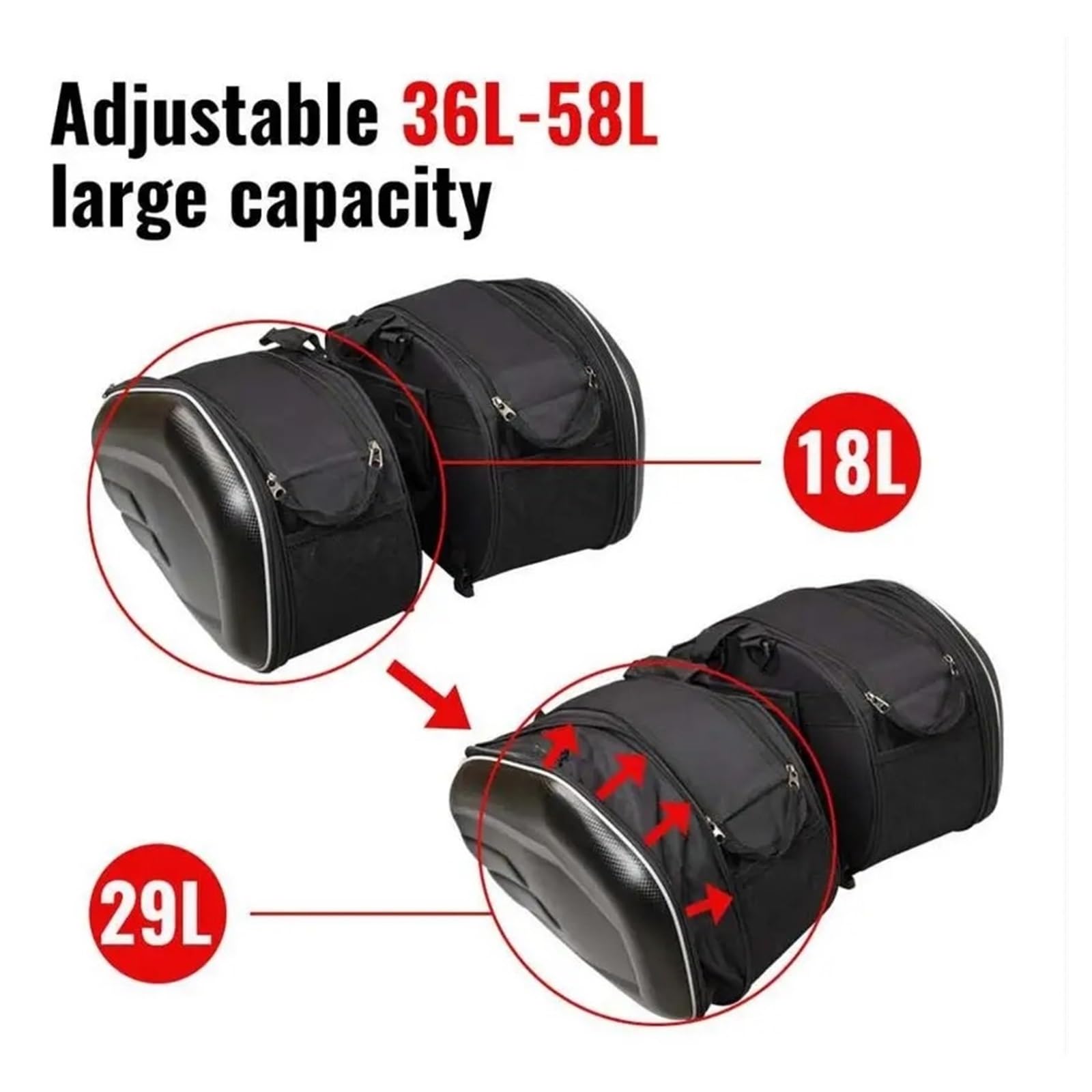 Borsa Moto Borsa Da Sella Impermeabile Per Moto/Borse Viaggio Per Equitazione Casco Laterale + Copertura Antipioggia 1 Paio Selle Moto Bagagli(Oxford and plastic)