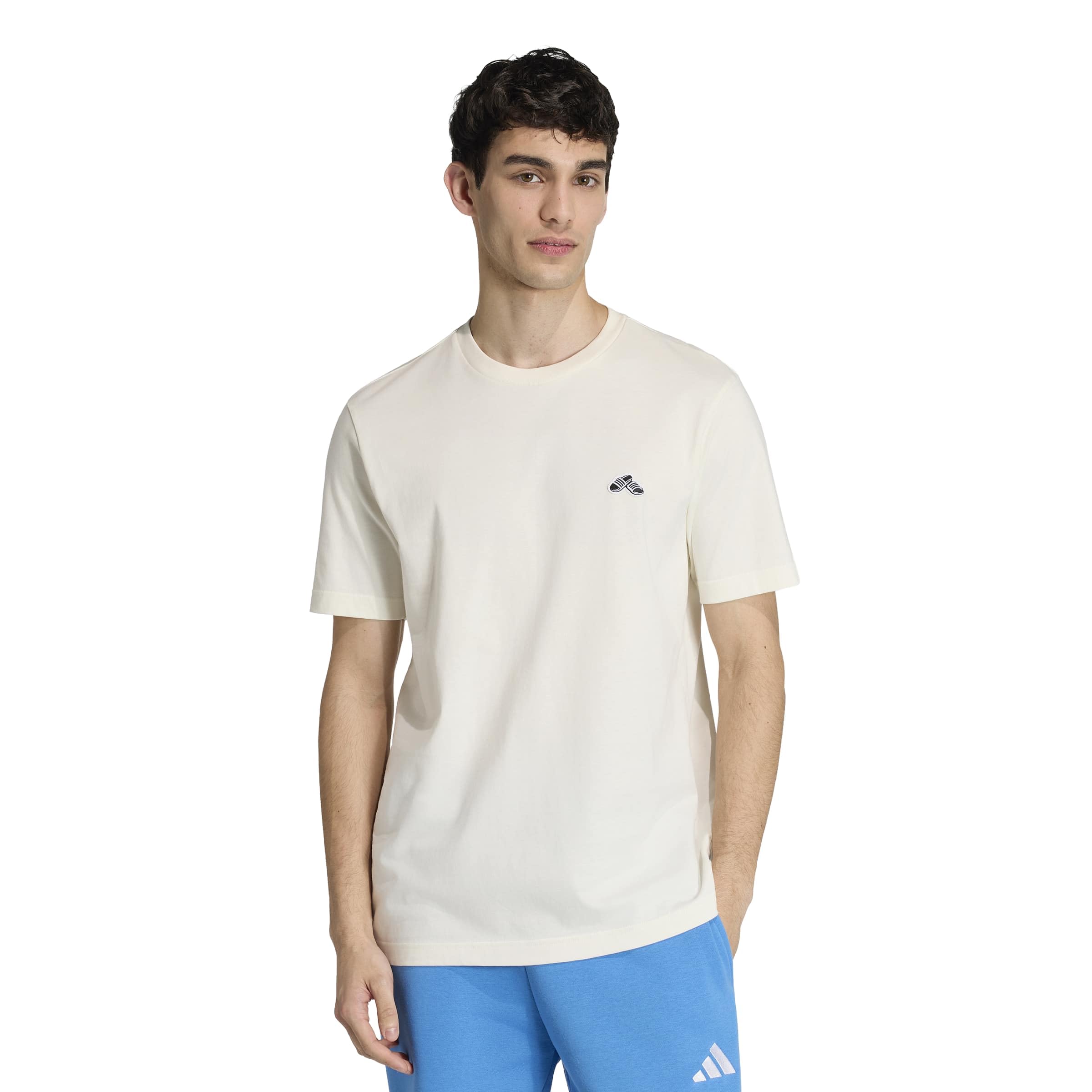adidas Men's Summer Slides Sport Graphic T-Shirt, Off White, XL