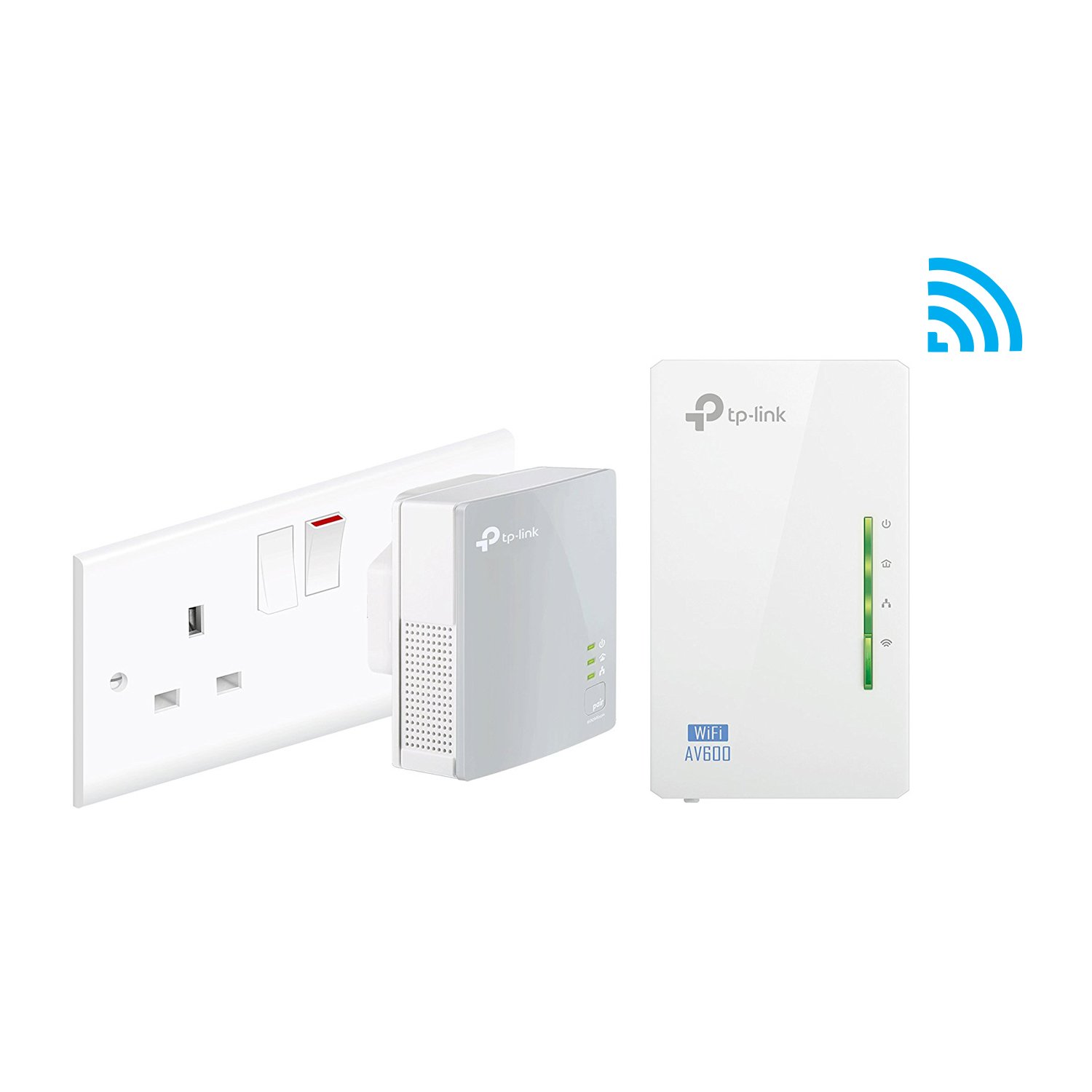 TP-Link TL-WPA4220KIT 2-Port Powerline Adapter WiFi Starter Kit, Range Extender, Broadband/WiFi Extender, WiFi Booster/Hotspot, No Configuration Required, UK Plug
