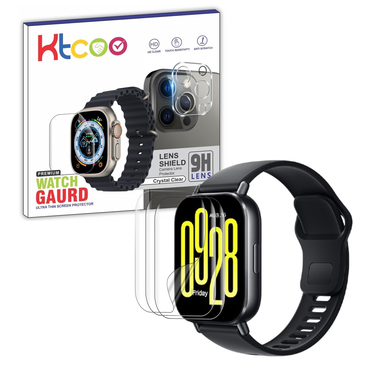 KTCOO |Pack 3|For Redmi Watch 5 Active Smart Watch Screen Guard Scratch Guard Full Screen Protector Compatible for Redmi Watch 5 Active 2.0" - Flexible TPU - HD Clear (B0DG8VFVL3) Amazon Price History, Amazon Price Tracker