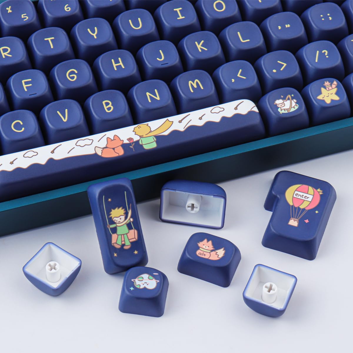 Lot de 148 Touches PBT personnalisées, Profil MOA, pour claviers mécaniques Cherry Gateron MX Swithes 60%