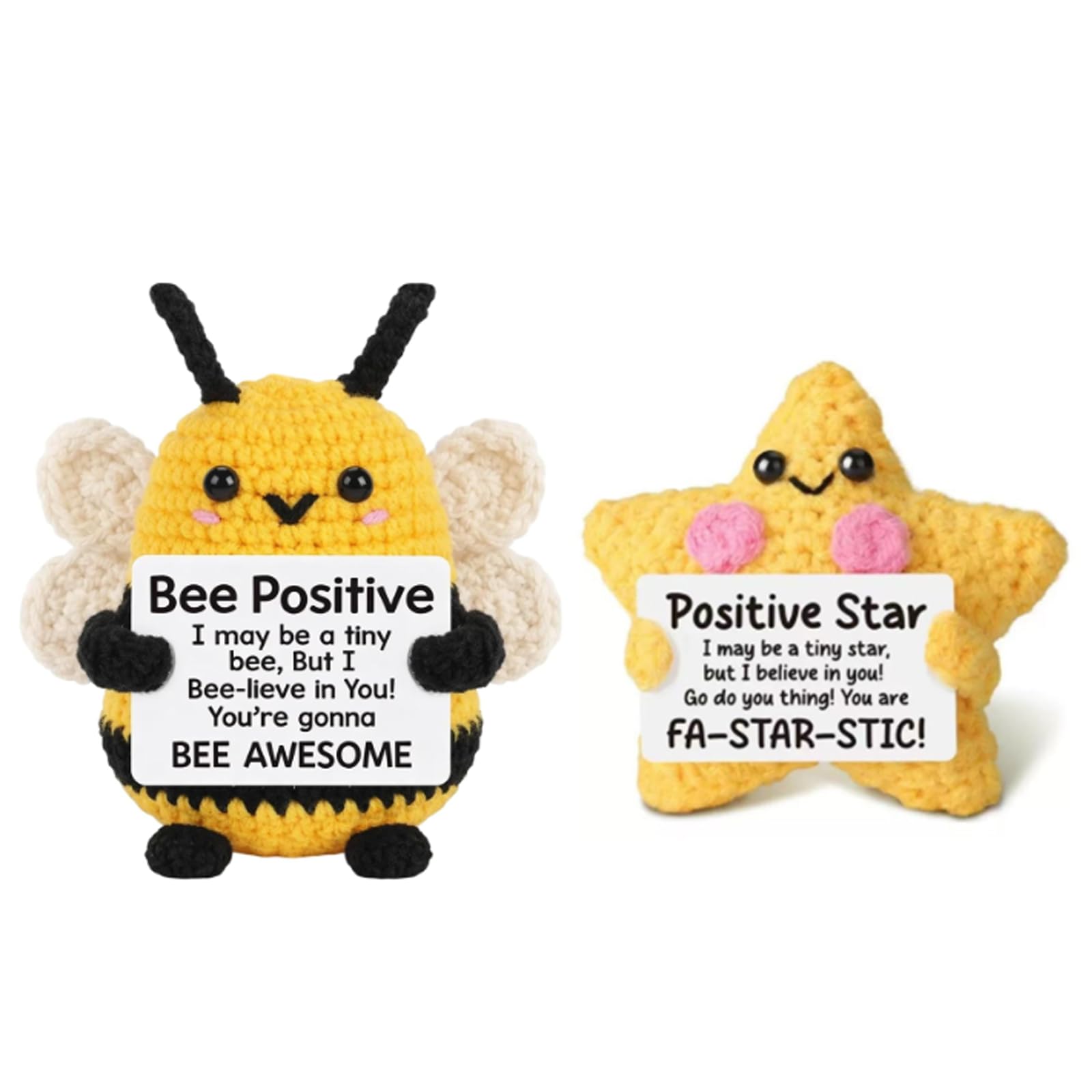 GUHIRALONA 2Pcs Positive Crochet Animals Plush Set