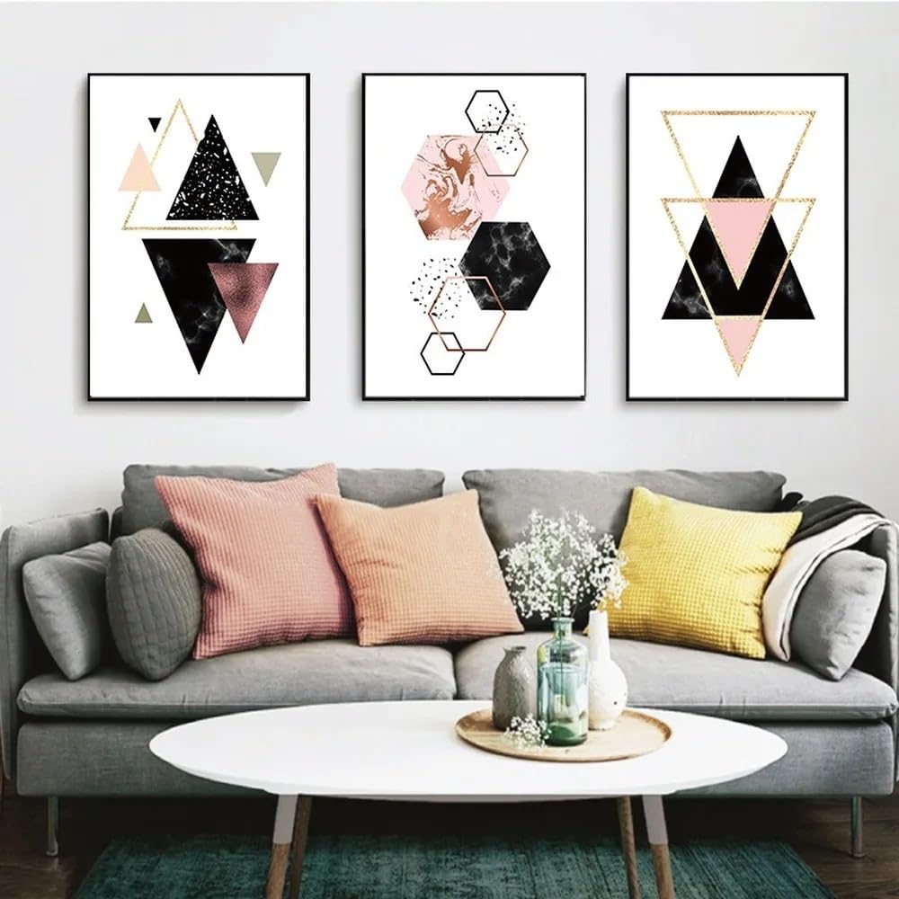 WUHBCZ Canvas Paints-Abstract Art Prints Line Marble Texture Canvas Painting Home Art Posters Pictures for Living Bedroom Corridor Nordic Decoration Posters-60 * 70cm/3PCS (No Frame)