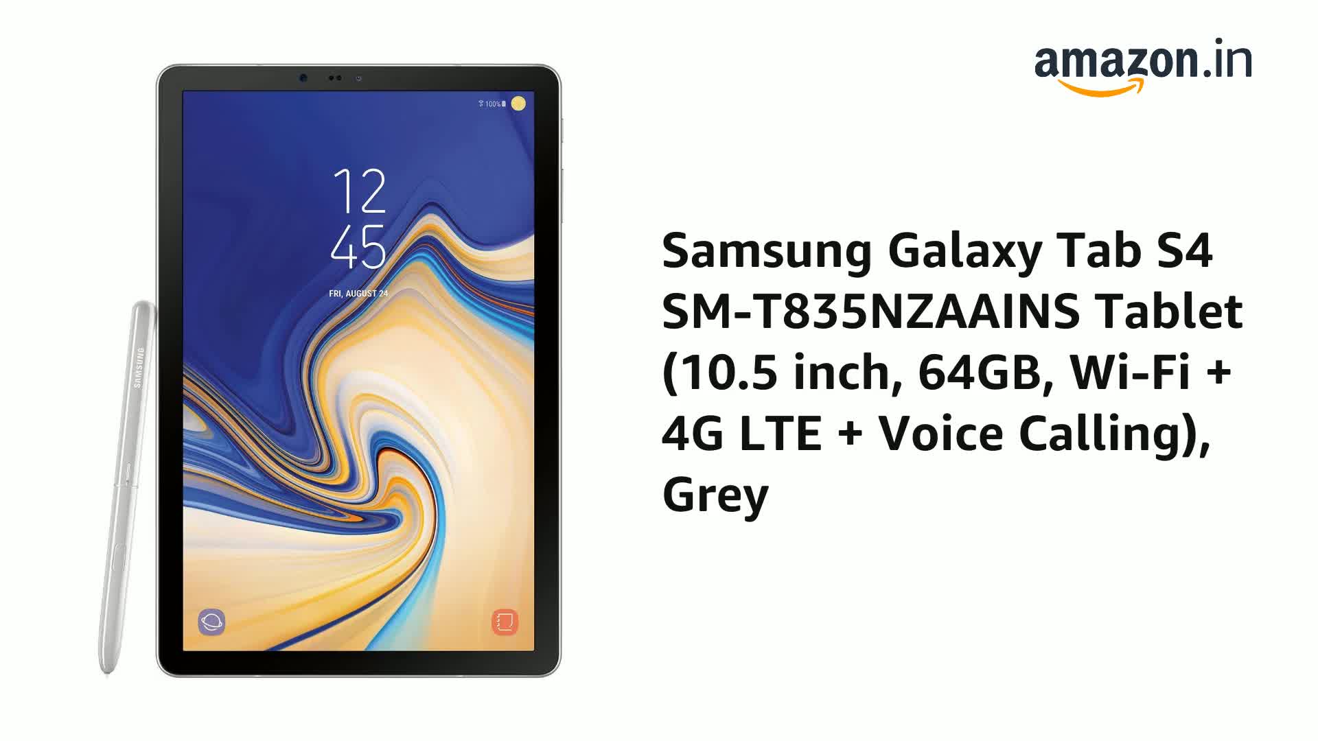 Samsung Galaxy Tab S4 SM-T835NZAAINS Tablet (10.5 inch, 64GB, Wi