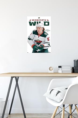 Miniatura 4 de Trends International NHL Minnesota Wild - Póster de pared Kirill Kaprizov Feature Series 23, 22.4 pulgadas de largo x 14.7 W, versión premium sin