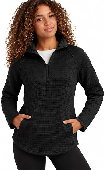 Spyder Womens Quarter Zip Pullover Sweatshirt - Mock Neck Knit Fleece