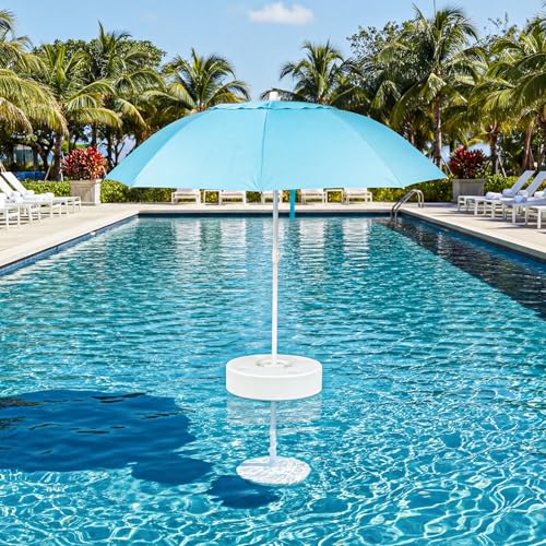 Briwooody Floating Pool Umbrella - Outdoor Sunshade Umbrella for Inside of Pool with Portable Floating Table - Summer Supply for Swimming Pools Beach & Lakes (Classic Styles,Blue,5 ft)