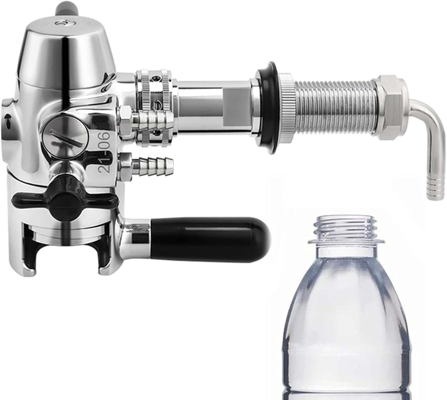 XNXYSMKJ Stainless Steel Beer Tap Defoamer & Bottle Filler for Homebrewing,Foam Control for Glass Bottles,Bottle Capacity,Enjoy Fast and Efficient Filling (38 Petbottle)