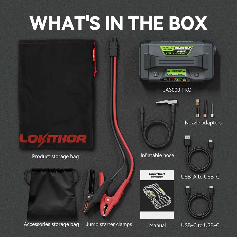 Lokithor JA302 PRO Starthilfegerät 12V 2500A