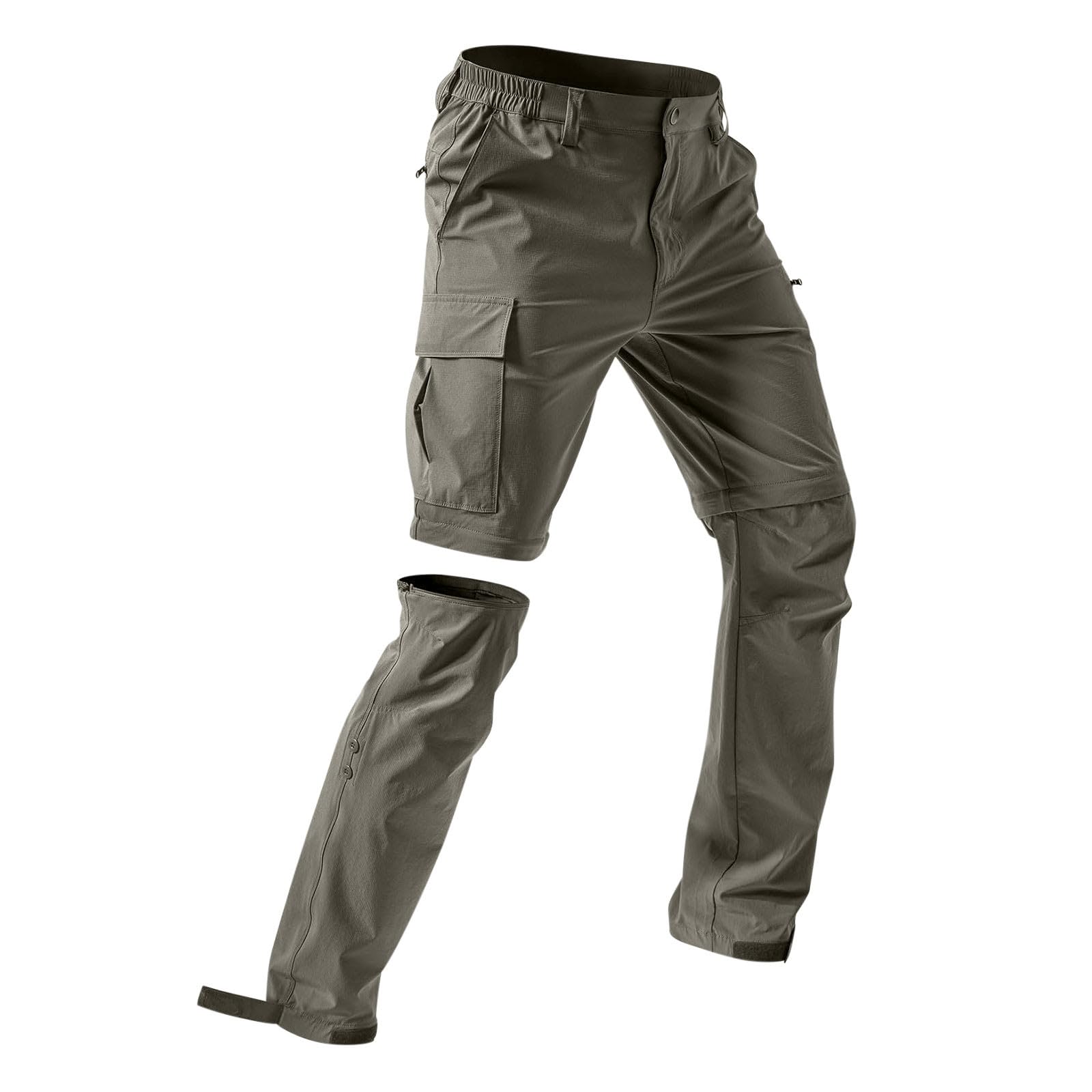 Pantaloni Trekking Uomo con Zip off Pantaloni Rimovibili Pantalone 2 in 1 Pantaloncini impermeabili da Uomo Cargo Pantalone con Tasche Montagna Escursionismo Traspirante Asciugatura Rapida All'aperto