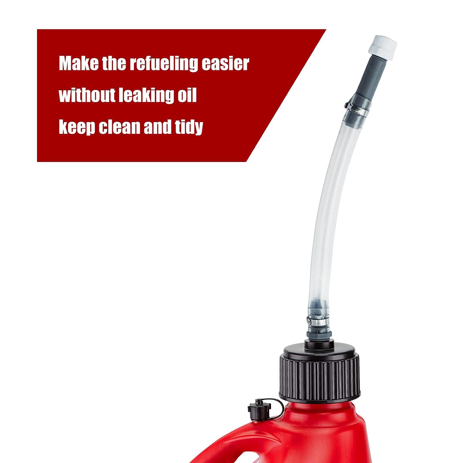 4 Tubi Di Riempimento Carburante Trasparenti Con Piegatubi – Universali Per VP Racing, Jegs, LC2 – Beccuccio Filettato Con Filtro – Per Auto, Moto, Barche E Tosaerba - 4