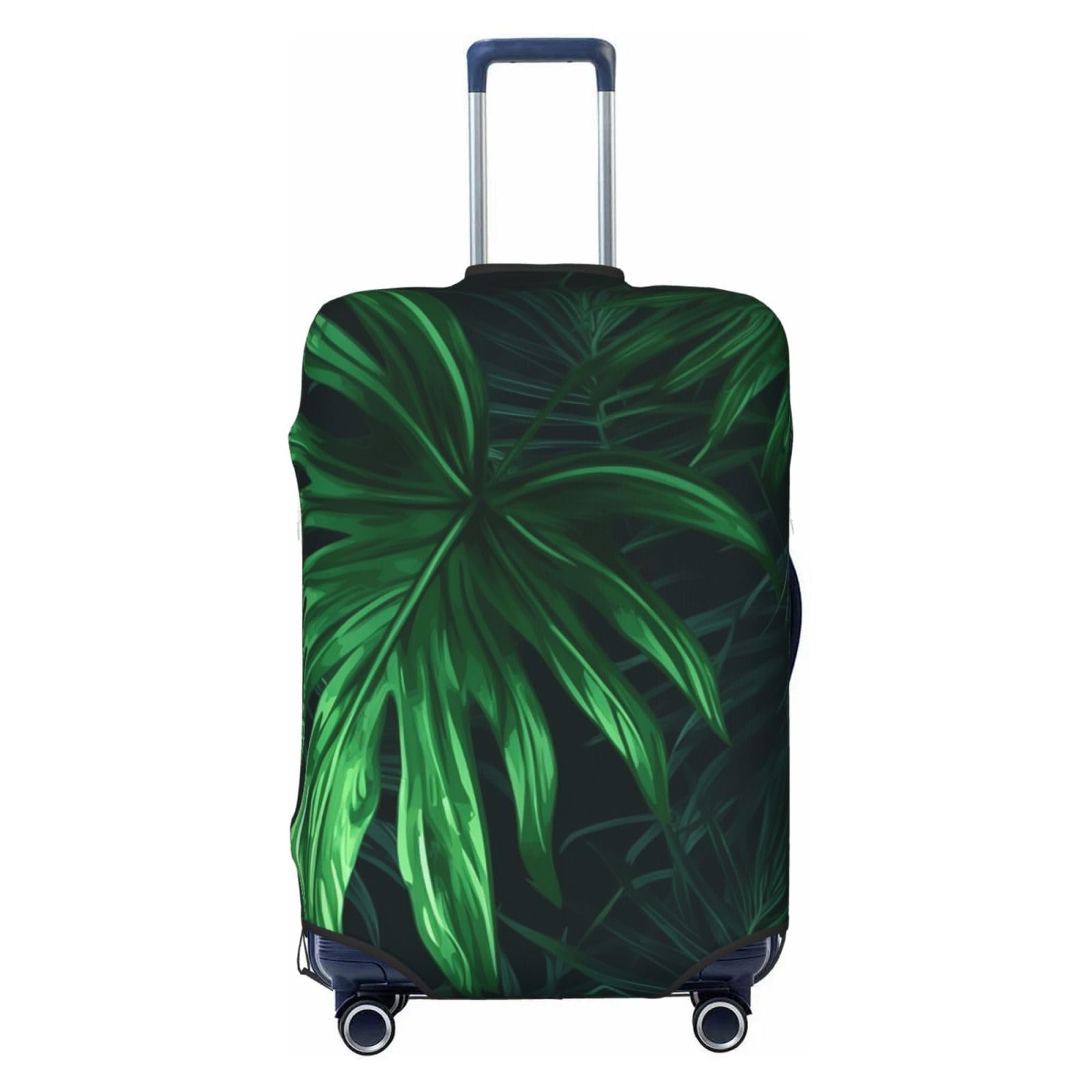 Travel Luggage Cover Green Tropical Jungle Plant Suitcase Cover Protector Elastic Luggage Protector Anti-Scratch Travel Baggage Covers Waterproof