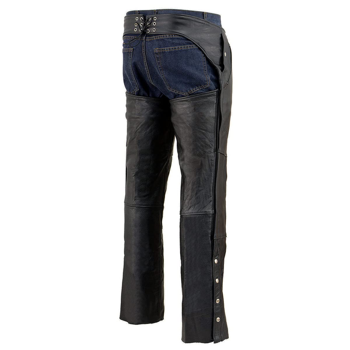 Milwaukee Leather SH1191C Herren Hip Set Lederchaps mit vier Taschen, Schwarz