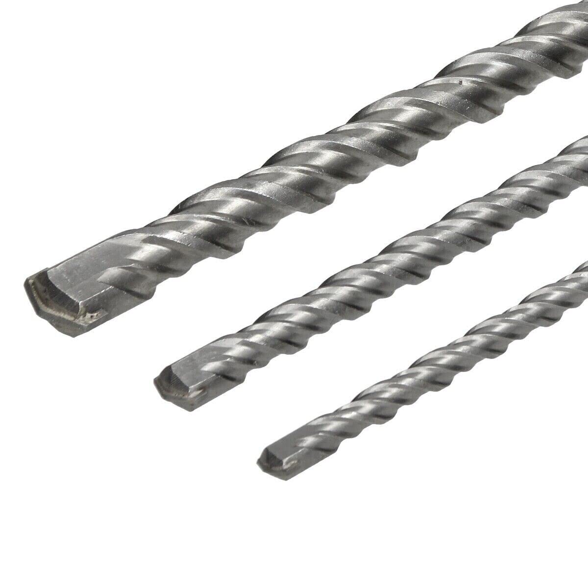 Topolenashop Set 3 Punte SDS Plus Lunghe 100 cm Ø 12 16 24 mm – Punte Extra Lunghe per Trapano Tassellatore e Demolitore, per Foratura Profonda di Muro, Cemento, Calcestruzzo e Muratura