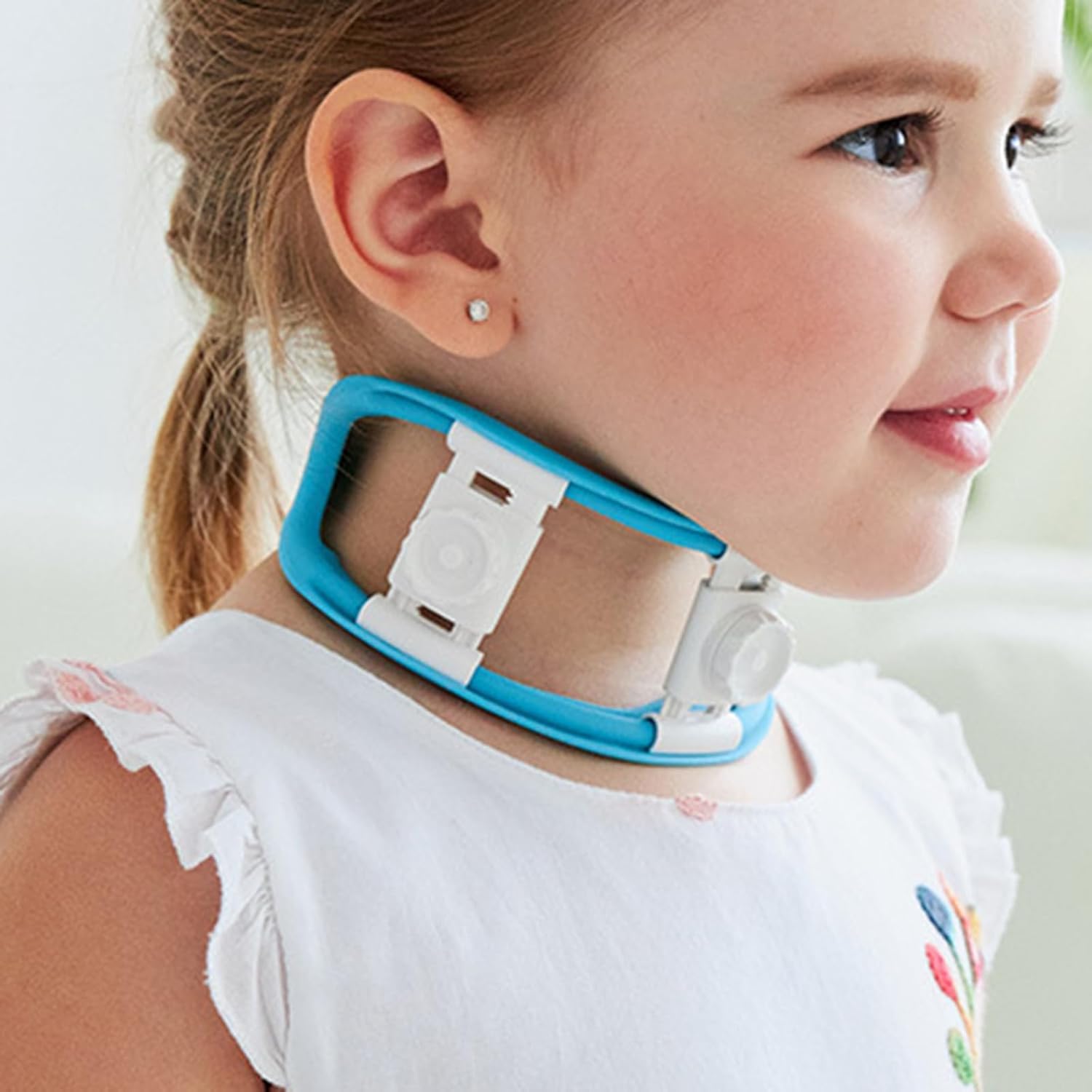 Collarín Cervical para Niños, con Hebilla De Fijación Ajustable Y Diseño Extraíble, Tratamiento Eficaz De La Tortícolis Desde Los 6 Meses hasta Los 7 Años, para El Latigazo Cervical