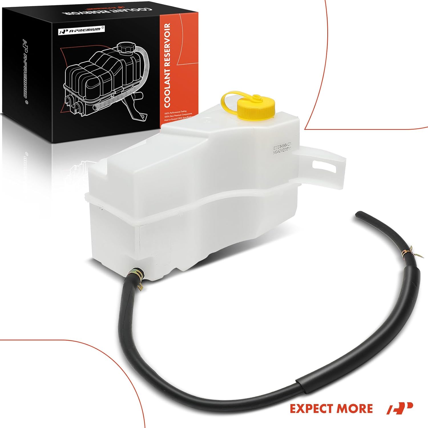 A-Premium Engine Coolant Overflow Recovery Reservoir Tank with Cap Compatible with Nissan Rogue 2008-2013 2.5L, Rogue Select 2014-2015 2.5L