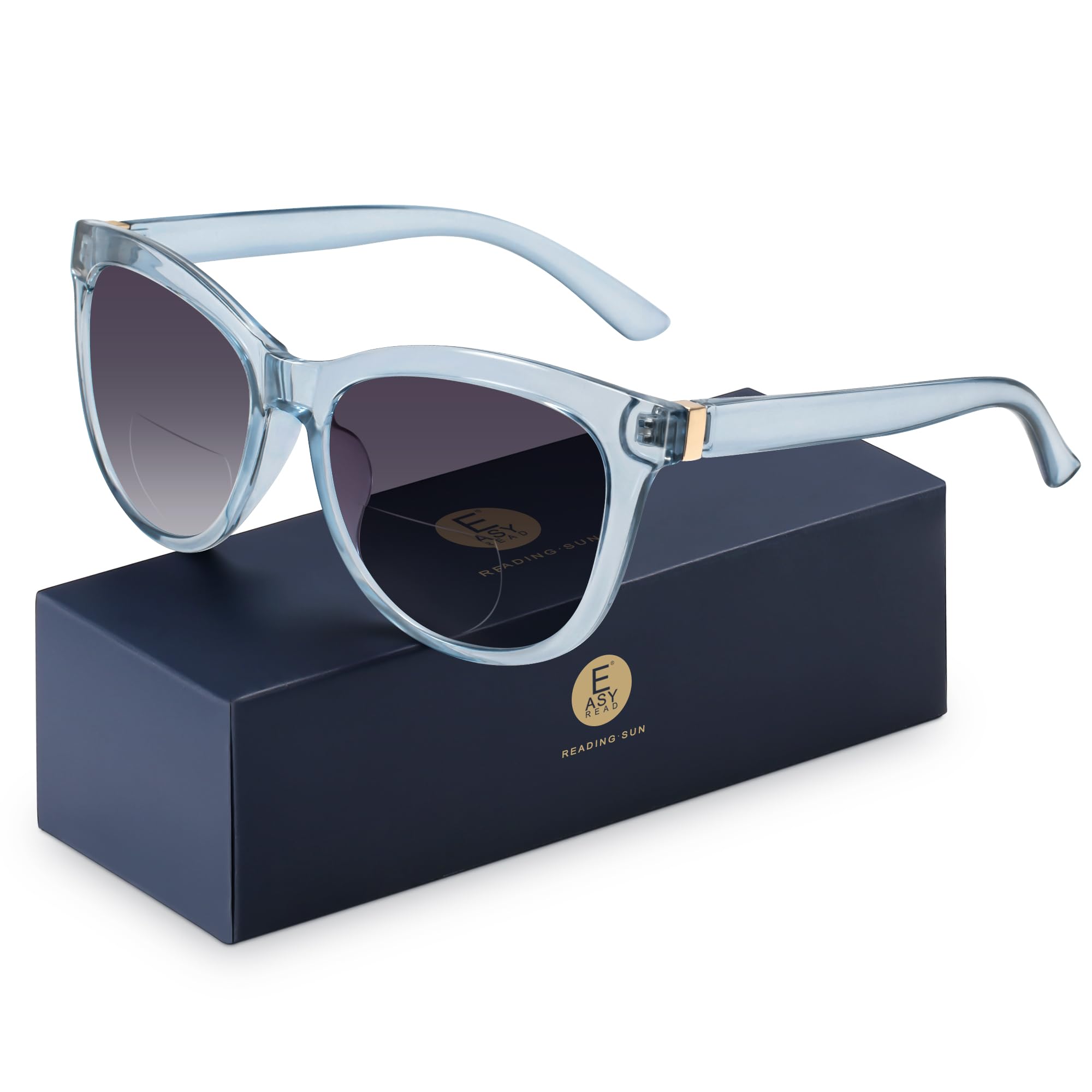 EASY READ Bifocal Reading Sunglasses for Women?Fashion Sun Readers UV400 Protection(Magnification 2.50,Blue)
